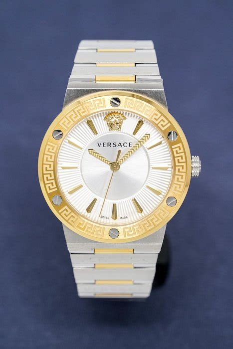 versace silvertone greca